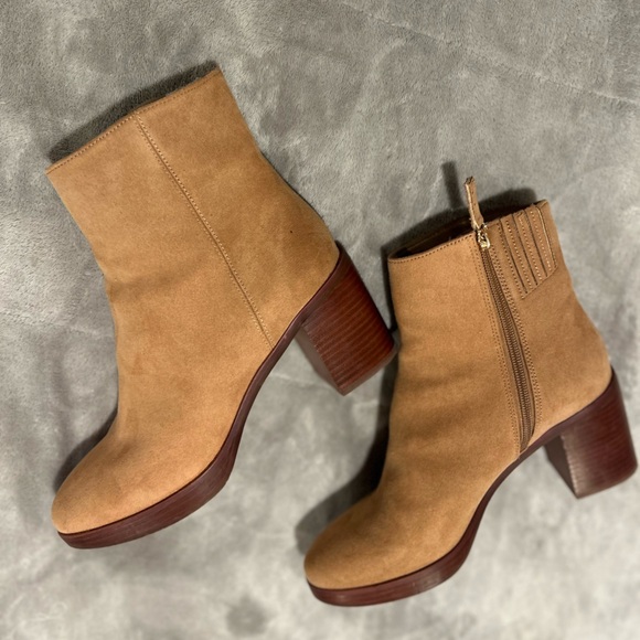 J.Crew $198 Sueded Platform Boots in Sienna Size 8.5 Tan/camel - Picture 3 of 7